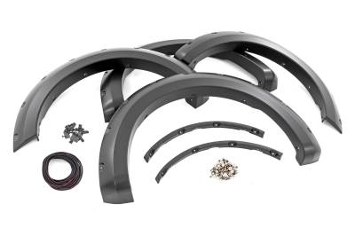 Rough Country Suspension Systems - Rough Country F-F20911B Pocket Fender Flares Black for 21-26.Ford F150 2WD/4WD