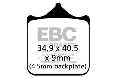 EBC Motorcycle Brakes - EBC Motorcycle Brakes FA604/4HH Double-H Sintered Pads