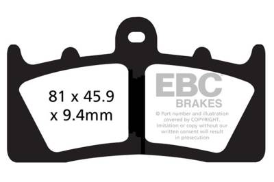 EBC Motorcycle Brakes - EBC Motorcycle Brakes FA613HH Double-H Sintered Pads