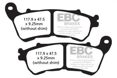 EBC Motorcycle Brakes - EBC Motorcycle Brakes FA640 Organic FA Series Pads