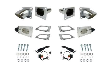 Granatelli Motor Sports - Granatelli 313530D Stainless 3"/76mm Oval Electronic Exhaust Cutout System Pair