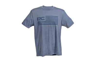 Rough Country Suspension Systems - Rough Country 840792X Flag T-Shirt 2XL Blue Frost