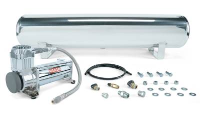 Air Lift Performance - Air Lift Performance 27802 4 Gallon Polished Tank w/Viair 444c Chrome Compressor
