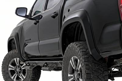 Rough Country Suspension Systems - Rough Country Sport Fender Flares Black Onyx for 16-23 Tacoma S-T11621-202