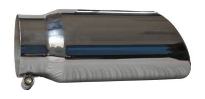 SpeedFx - SpeedFX 405S Exhaust Tip 4" Inlet 5" Outlet Polished SS Angled Cut 12"