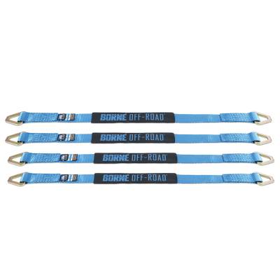 Mishimoto - Mishimoto BNRTC-TD-4BL Borne Off-Road Vehicle Ratchet Tie-Down Kit Blue