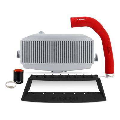 Mishimoto - Mishimoto MMTMIC-WRX-22KSLRD Red Pipe Top-Mount Intercooler Kit Silver