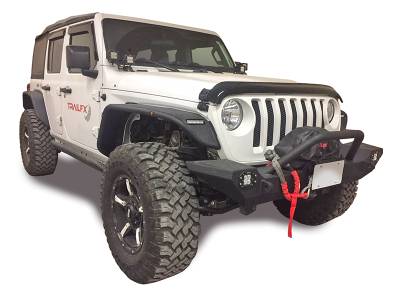 TrailFX - TrailFX JL05FF Fender Flare Flat 7.5" Tire Cover Black 1.5" Tubing w LED Pair