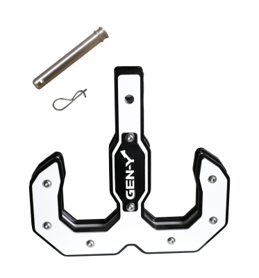 GEN-Y Hitch - GEN-Y Hitch GH-0070-W Hulk 2.0 Tow Hook 16K 2" Shank Black/White w/Pin & Clip