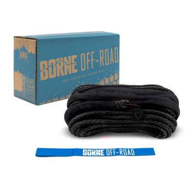 Mishimoto - Mishimoto BNWN-SR-38-85BK Borne Off-Road 3/8" x 85ft Synthetic Winch Rope Black