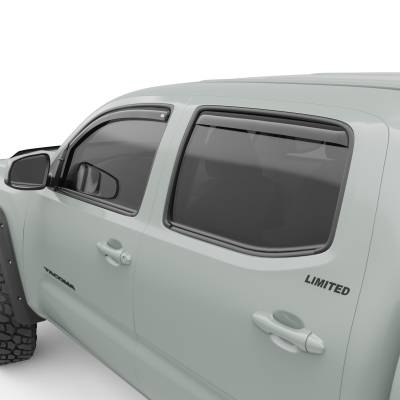 EGR - EGR 575081 Front/Rear In-Channel Window Visors Smoke for 16-23 Tacoma Double