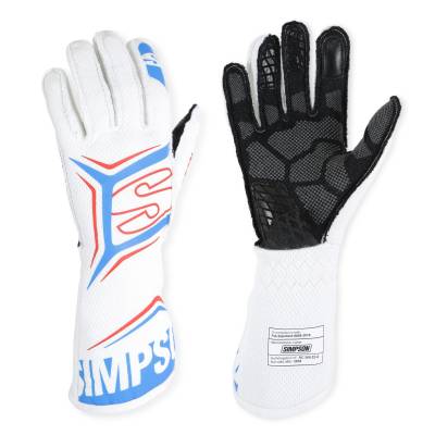 Simpson Safety - Simpson Safety MGLW Magnata Racing Gloves Large White SFI 3.3/5 FIA 8856-2018