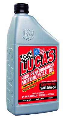 Lucas Oil Products - Lucas Oil Products 10702 Synthetic SAE 20W-50 Motorcycle Oil