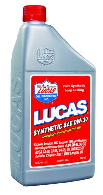 Lucas Oil Products - Lucas Oil Products 10179 Synthetic SAE 0W-30 Motor Oil