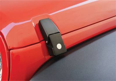 Rampage - Rampage 76336 Black Locking Hood Catch Kit for 07-18 Jeep Wrangler JK