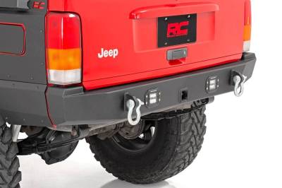 Rough Country Suspension Systems - Rough Country 110504 Heavy Duty Black Rear Bumper for 84-01 Jeep Cherokee XJ