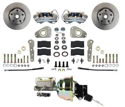 Leed Brakes - Leed Brakes FC0025-P307 Power Front Kit w/Plain Rotors & Zinc Plated Calipers