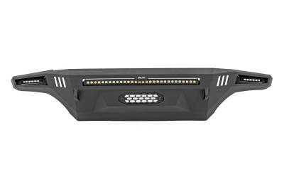 Rough Country Suspension Systems - Rough Country 10915 Hybrid Front Winch Bumper w/LED Black for 14-21 Tundra