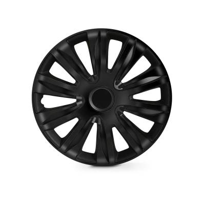 Winjet - Winjet CHB-5083-BP-15 15" 4Pc Set Wheel Cover Hubcaps Black Matte