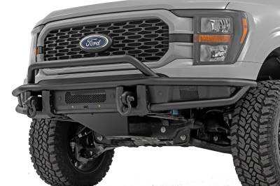 Rough Country Suspension Systems - Rough Country 51216 Tubular Black Front Bumper for 21-23 Ford F150