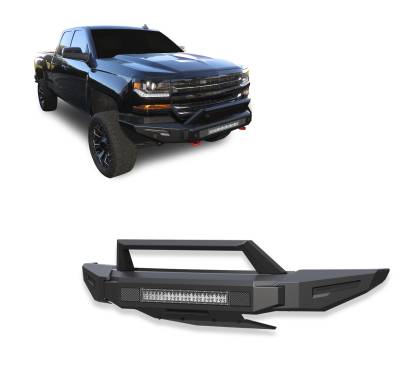 Black Horse Off Road - Black Horse AFB-SI17-K1 Armour-II HD Front Bumper for 16-18 Silverado 1500 LD