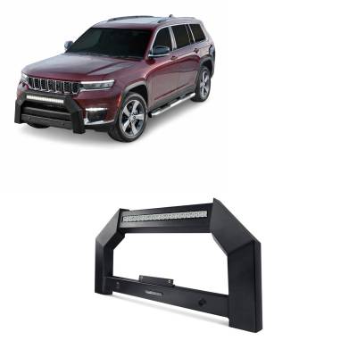 Black Horse Off Road - Black Horse AB-JE22 Amour Black Bull Bar for 21-25 Jeep Grand Cherokee/L