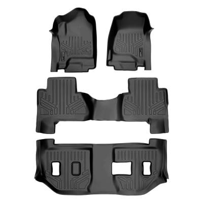 SMARTLINER - SMARTLINER SA0136/B0166/C0166 F/R Black Floor Liners for Cadillac/Escalade ESV