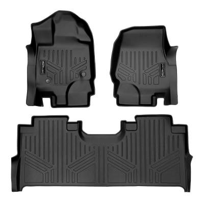 SMARTLINER - SMARTLINER SA0167/B0624 Front/Rear BLACK Floor Liners Ford F150 Crew