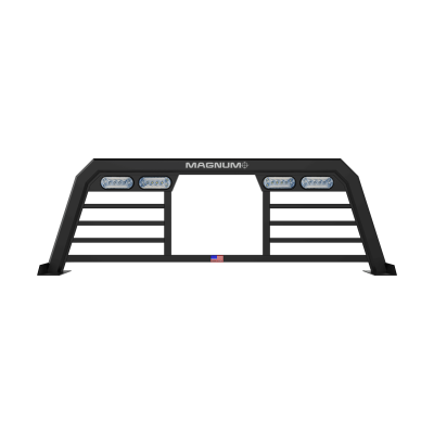 Magnum Truck Racks - Magnum Truck Racks 424HPBRJ1NB Matte Black High Pro Headache Rack Window Bars