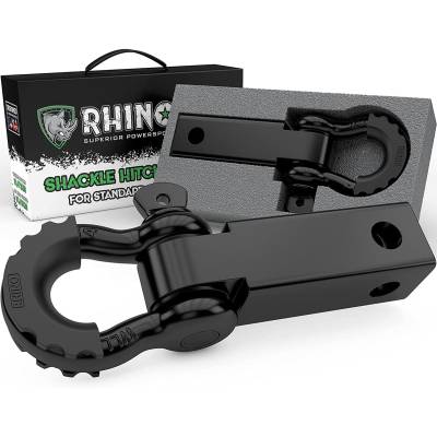 Rhino USA - Rhino USA RSHCK-HTCH Black Shackle Hitch Receiver w/D-Ring