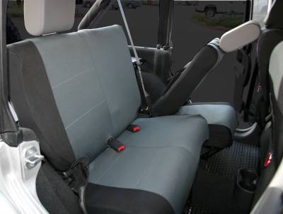 Rampage - Rampage 5057921 Rear Custom Polycanvas Seat Cover for 07-18 Jeep Wrangler JK 2DR