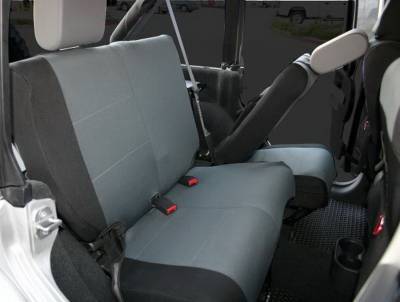 Rampage - Rampage 5057821 Rear Custom Polycanvas Seat Cover for 07-18 Jeep Wrangler JK 4DR
