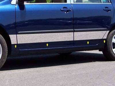 Quality Automotive Accessories - QAA TH24112 Stainless Rocker Panel Trim 8pc for 03-08 Toyota Corolla