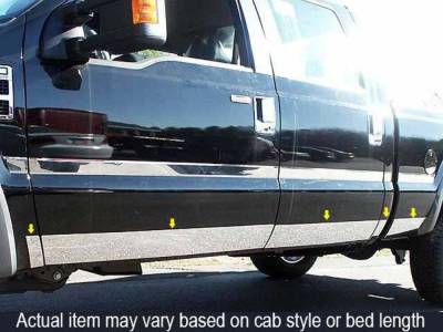 Quality Automotive Accessories - QAA TH39321 Stainless Rocker Panel Trim 10pc for 99-07 Ford Super Duty