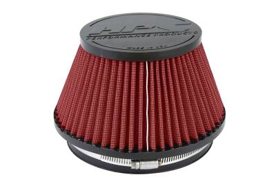 HPS Performance - HPS HPS-4302 Red Air Filter 6" Flange ID 5" Height Pre-Oiled & Reusable