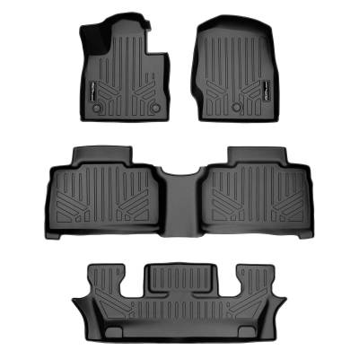 SMARTLINER - Smartliner SA0423/B0423/C0423 Front/Rear BlackFloor Liners for Ford Explorer