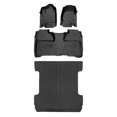 SMARTLINER - SMARTLINER Front/Rear Floor Liners w/BedLiner Black Silverado/Sierra Crew