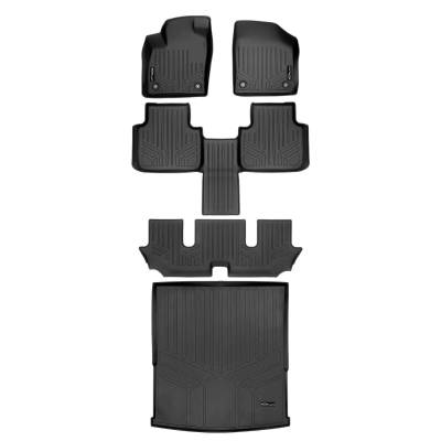 SMARTLINER - SMARTLINER SA0300/B0443/C0443/D0300 Front/Rear BLACK Floor Liners for VW Atlas