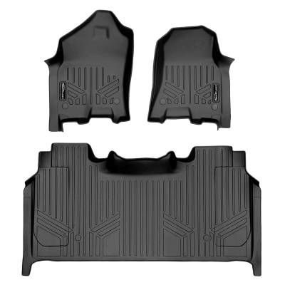 SMARTLINER - SMARTLINER SA0369/B0374 Front/Rear BLACK Floor Liners for Ram 1500 Crew