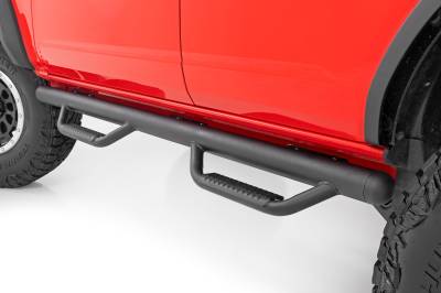 Rough Country Suspension Systems - Rough Country RCF21584F 3" Drop Step Nerf Bars Black for 21-25 Ford Bronco 4DR