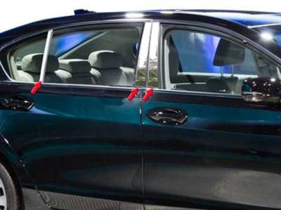 Quality Automotive Accessories - QAA PP14201 6Pc Stainless Steel Pillar Trim for 14-20 Acura RLX