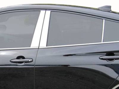 Quality Automotive Accessories - QAA PP16136 6Pc Stainless Steel Pillar Trim for 2016-2022 Toyota Prius