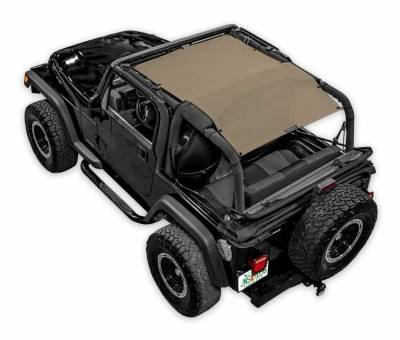 SpiderWebShade - SpiderWebShade Mesh Bikini Top Tan for Jeep TJ SWS-SHDTOP-01-TJ-TAN