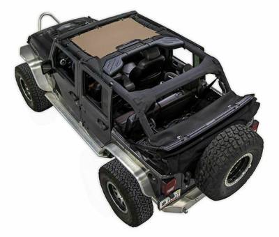 SpiderWebShade - SpiderWebShade Mesh Bikini Top Tan for Jeep JK 4DR SWS-SHDKNI-01-JK-TAN