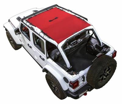 SpiderWebShade - SpiderWebShade Mesh Bikini Top Red for Jeep JL 4DR SWS-SHDTOP-01-JL4D-RED