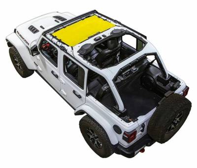 SpiderWebShade - SpiderWebShade Mesh Bikini Top-Yellow for Jeep JL 4DR SWS-SHDKNI-01-JL-YLW