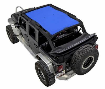 SpiderWebShade - SpiderWebShade Mesh Bikini Top-Blue for Jeep JK 4DR SWS-SHDTOP-01-JK4D-BLU