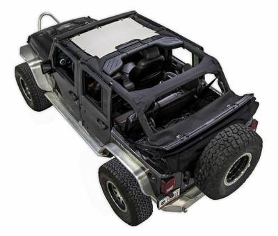 SpiderWebShade - SpiderWebShade Mesh Bikini Top-White for Jeep JK 4DR SWS-SHDKNI-01-JK-WHT