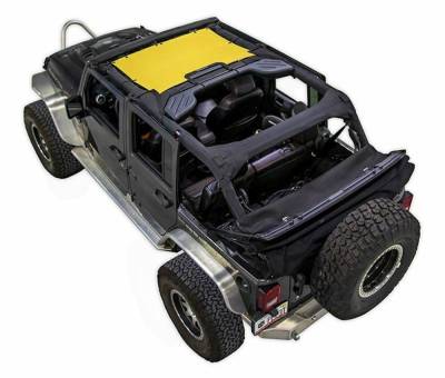 SpiderWebShade - SpiderWebShade Mesh Bikini Top-Yellow for Jeep JK 4DR SWS-SHDKNI-01-JK-YLW