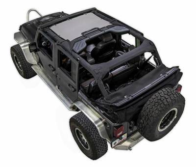 SpiderWebShade - SpiderWebShade Mesh Bikini Top Grey for Jeep JK 4DR SWS-SHDKNI-01-JK-GRY